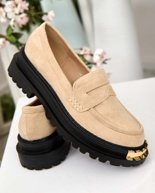 Мокасини Giulia Бежеві з Екошкіри