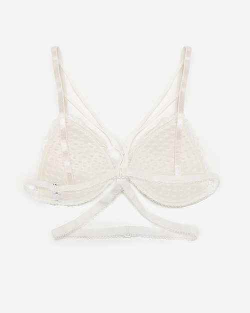 Білий жіночий бюстгальтер з мереживом і бретелями - Нижня білизна
