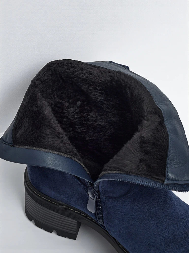 Vyšší dámské kotníkové boty z eko semiše Carmine