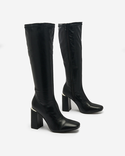 Royalfashion Černé dámské kozačky Tasherta