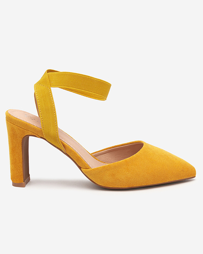 OUTLET Жіночі босоніжки на шпильці гірчичного кольору Brossi. Взуття