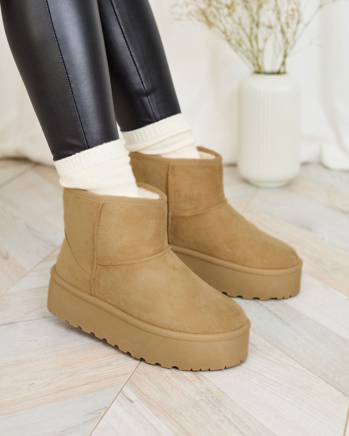 Royalfashion Світло-коричневі жіночі снігоступи на платформі Setolla