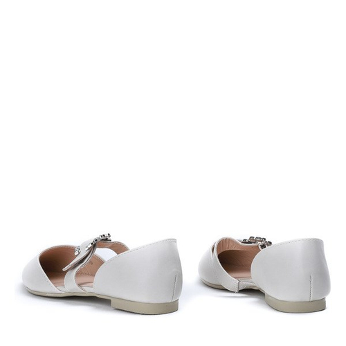 Сірі балерини з декоративною пряжкою Merletta - Взуття