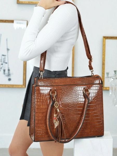 Dámská shopper kabelka z eko kůže s ražbou Seraphyne