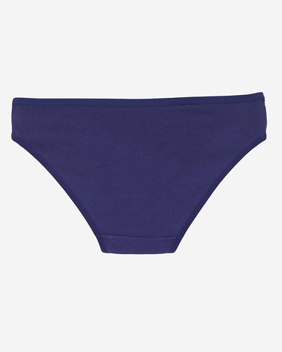 Námořnické modré bavlněné dámské kalhotky. Spodní prádlo