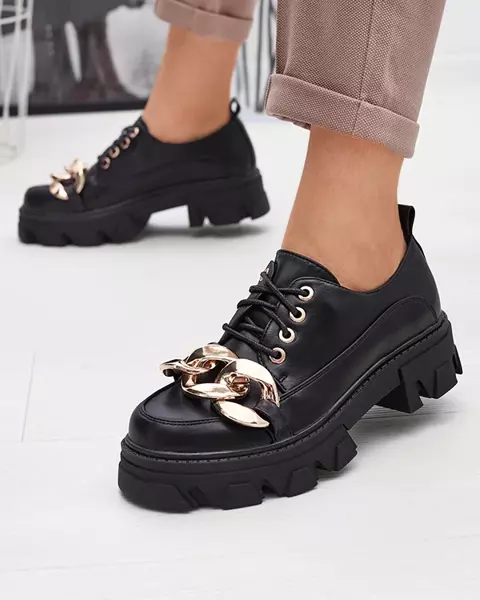 Černé ploché boty Eqoia - obuv