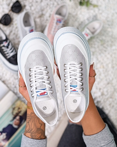 Royalfashion Світло-сірі жіночі кеди на платформі Ferriva