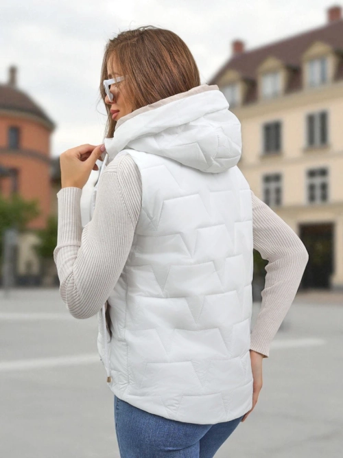 Жіноча стьобана жилетка з капюшоном Crimson Haze