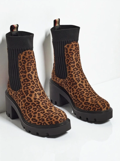 Візерункові жіночі ботильйони на підборах з еко замші Anthere