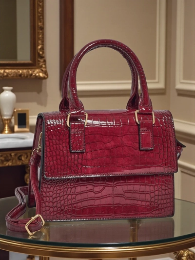 Lakovaná Malá dámská kabelka z eko kůže Veluna