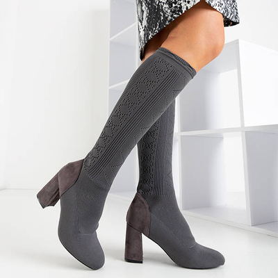 Šedé dámské boty a'la balladyna sock - Obuv