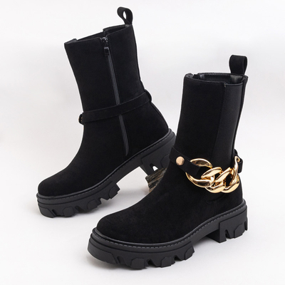 Чорні жіночі черевики з оздобленням Emilita