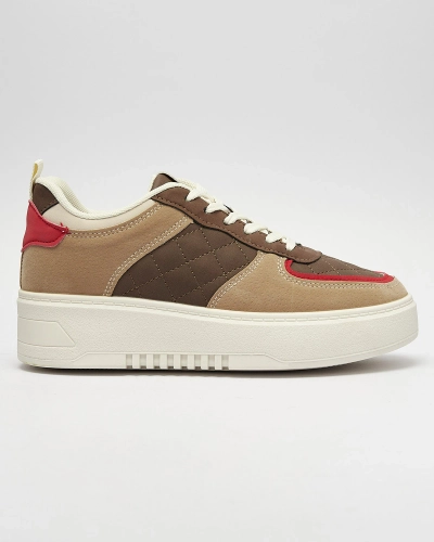 Коричневі стьобані жіночі спортивні туфлі Xitery - Взуття