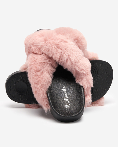 Шльопанці з хутром рожевого кольору Mashte