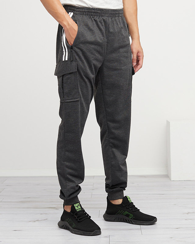 Tmavě šedé pánské tepláky - Oblečení