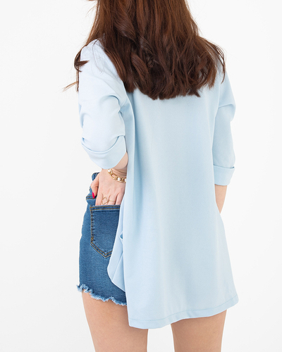 Dámský modrý plášť bez zapínání - Oblečení