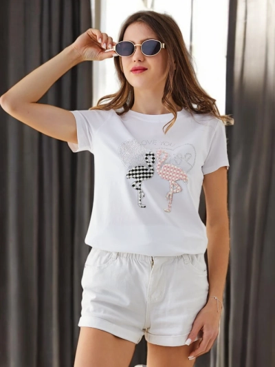 Royalfashion Жіноча футболка з бавовни Flaming Love