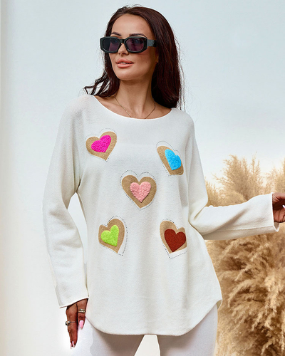 Royalfashion Tenký dámský svetr se srdíčky