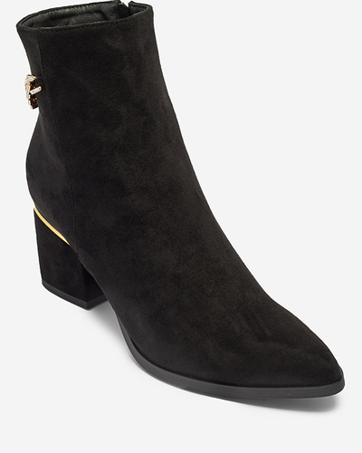 Černé dámské kozačky na jehle s řetízkem Bellami- Obuv