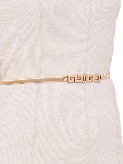 Zlatý kovový dámský pásek Minerva Elegante s řeckým motivem, 64-100 cm