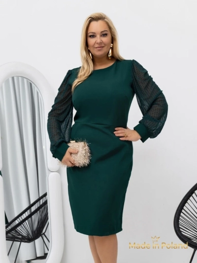 Elegantní dámské mini šaty se síťovanými rukávy Evilla