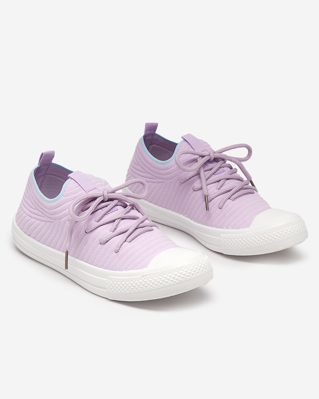 Fialové dámské žebrované tenisky od Manfer - Footwear