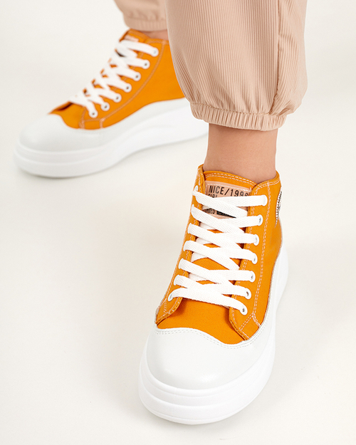 Жіночі високі кеди гірчичного кольору Shistar