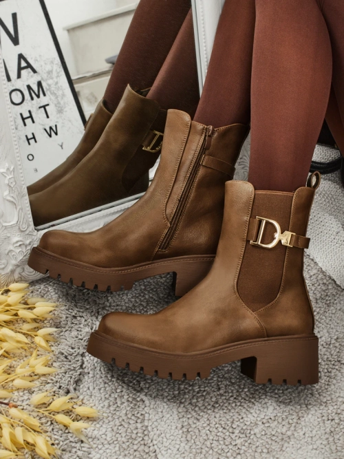 Високі жіночі ботильйони з екошкіри Ovella