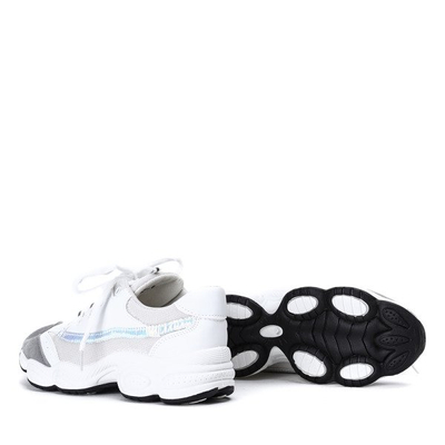 Białe buty sportowe na grubszej podeszwie Celie - Obuwie
