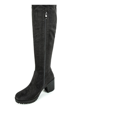 Šedé boty na vysokém sloupku Ivisha - Obuv