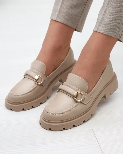 OUTLET Royalfashion Жіночі мокасини бежеві Desise