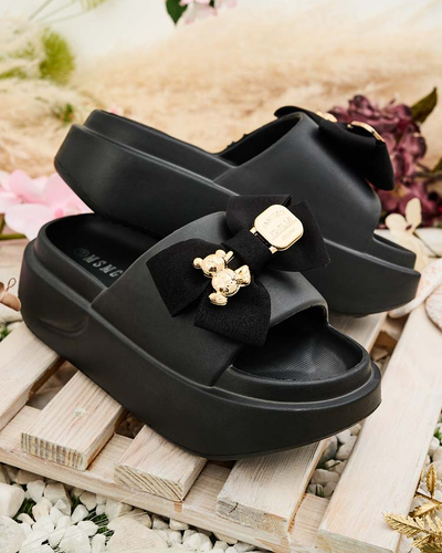 Royalfashion Dámské gumové žabky s ozdobnou mašlí Apis