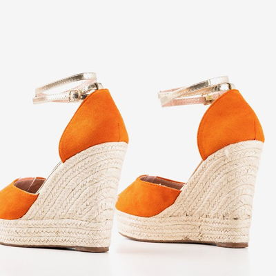 Oranžové espadrily na vysokém klínu Sablaca - Obuv 1