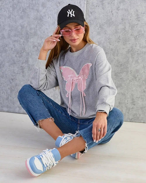 Жіночий бавовняний світшот з тонким принтом Royalfashion