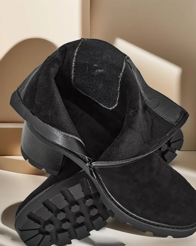 Royalfashion Dámské kotníkové boty z eko-suede na opatku Weggis