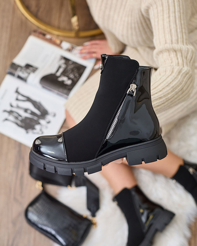 Royalfashion Černé matné dámské kozačky Hedaheh