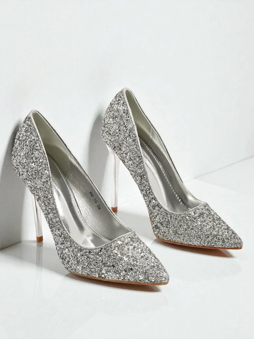 Жіночі туфлі-човники екошкіряні з блискітками Zavrimea