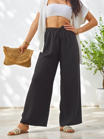 Royalfashion Широкі жіночі штани з еластичним поясом
