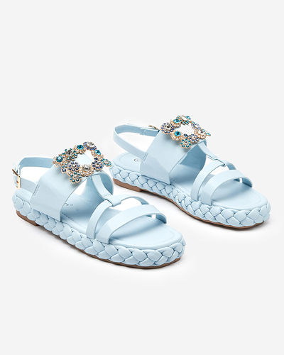 OUTLET Dámské modré sandály s ozdobnou přezkou Govy-Footwear