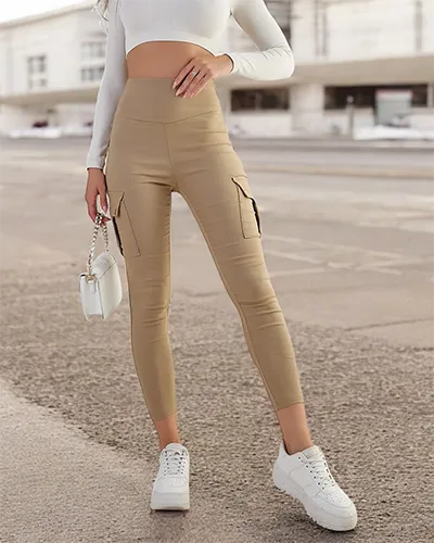 Royalfashion Dámské látkové bojové kalhoty