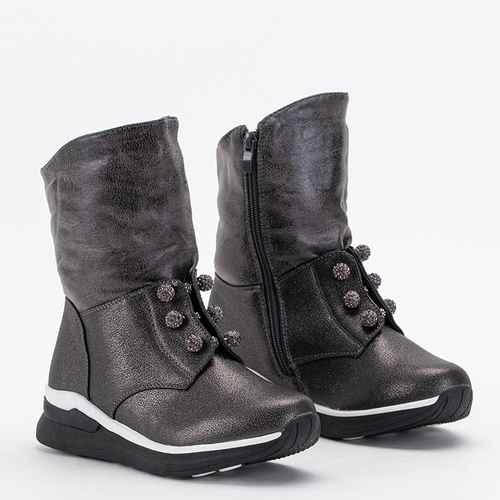 Дитячі черевики з графіту з фіанітами Kositi - Взуття