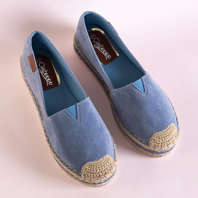 Блакитні жіночі еспадрильї на платформі Molandia