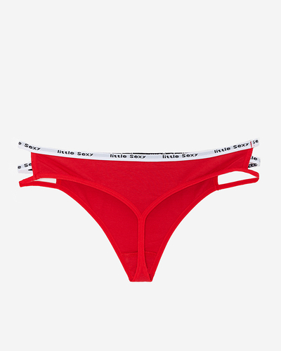 Жіночі червоні бавовняні трусики стринги в смужку - Нижня білизна