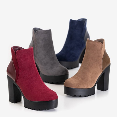 Сірі ботильйони на підборах Chofa - Взуття