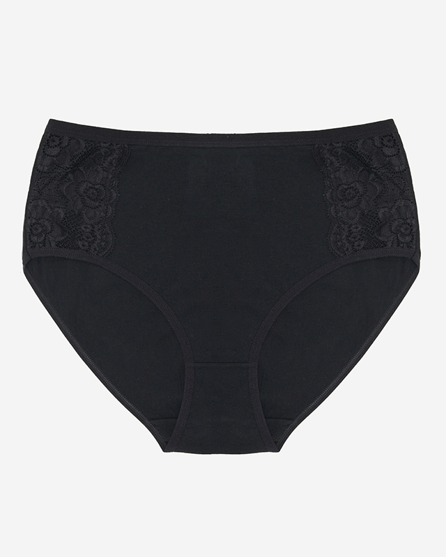 Klasické černé kalhotky pro ženy. PLUS VELIKOST - Spodní prádlo