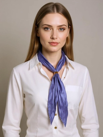 Aurelia Темно-синій Жіночий Шарф Плісирований 100% Поліестер Fashion