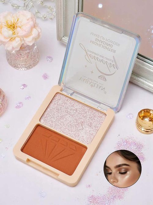 Палитра для обличчя з хайлайтером та бронзером у вигляді пресованої пудри