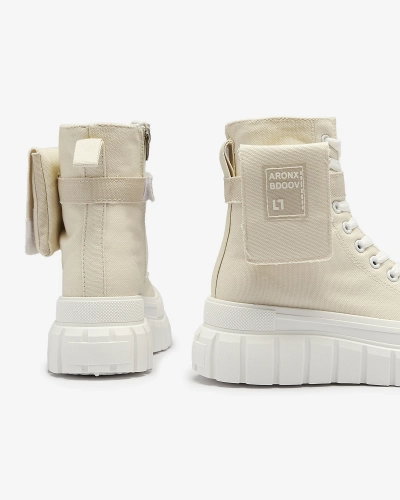 Бежеві жіночі кеди на високій платформі Uprella - Взуття