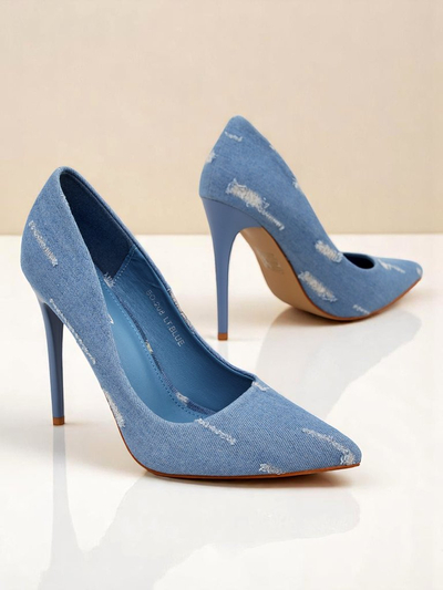 Royalfashion Dámské lodičky na vysokém podpatku Denim Chic
