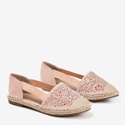 Růžové otevřené espadrilky Rossinia - Boty